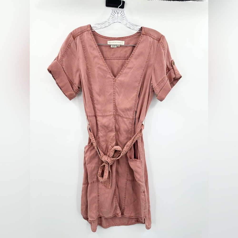 Anthropologie Pilcro Women's Classic Pink/Mauve Shirtdress Tie Waist Size XS